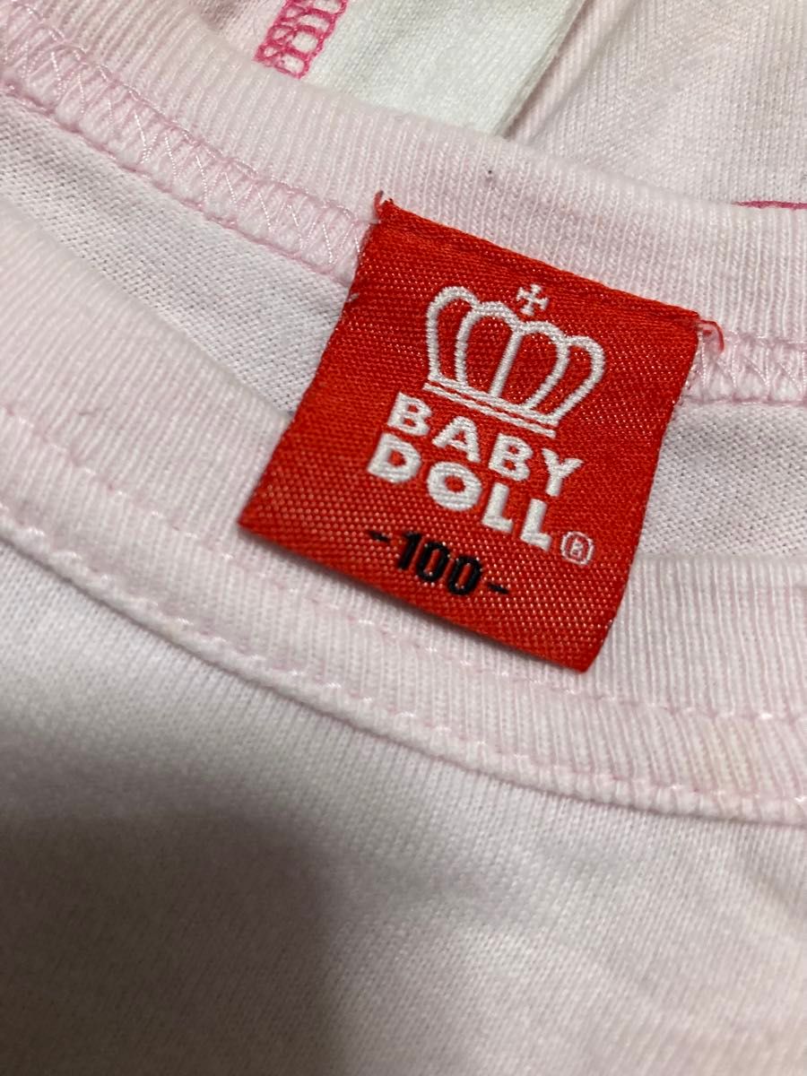 キッズ　女の子　長袖Tシャツ　長袖カットソー　ロンT 100 BABYDOLL  ピンク