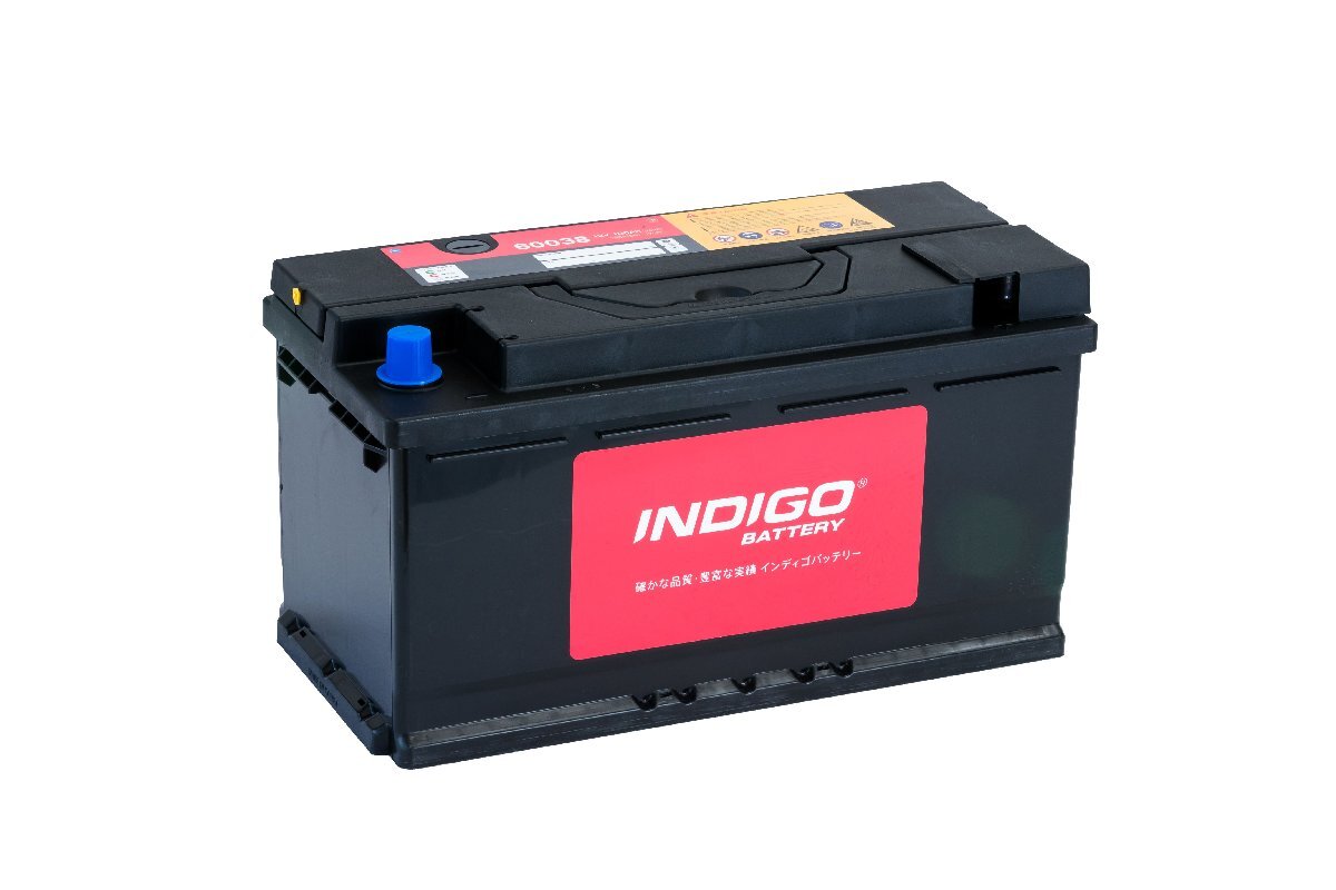 インディゴ バッテリー 60038 新品 互換 20-100 830-95 105-35H PSIN-1A 欧州車用 アウディ アストンマーチン ジャガー ２年保証_画像2