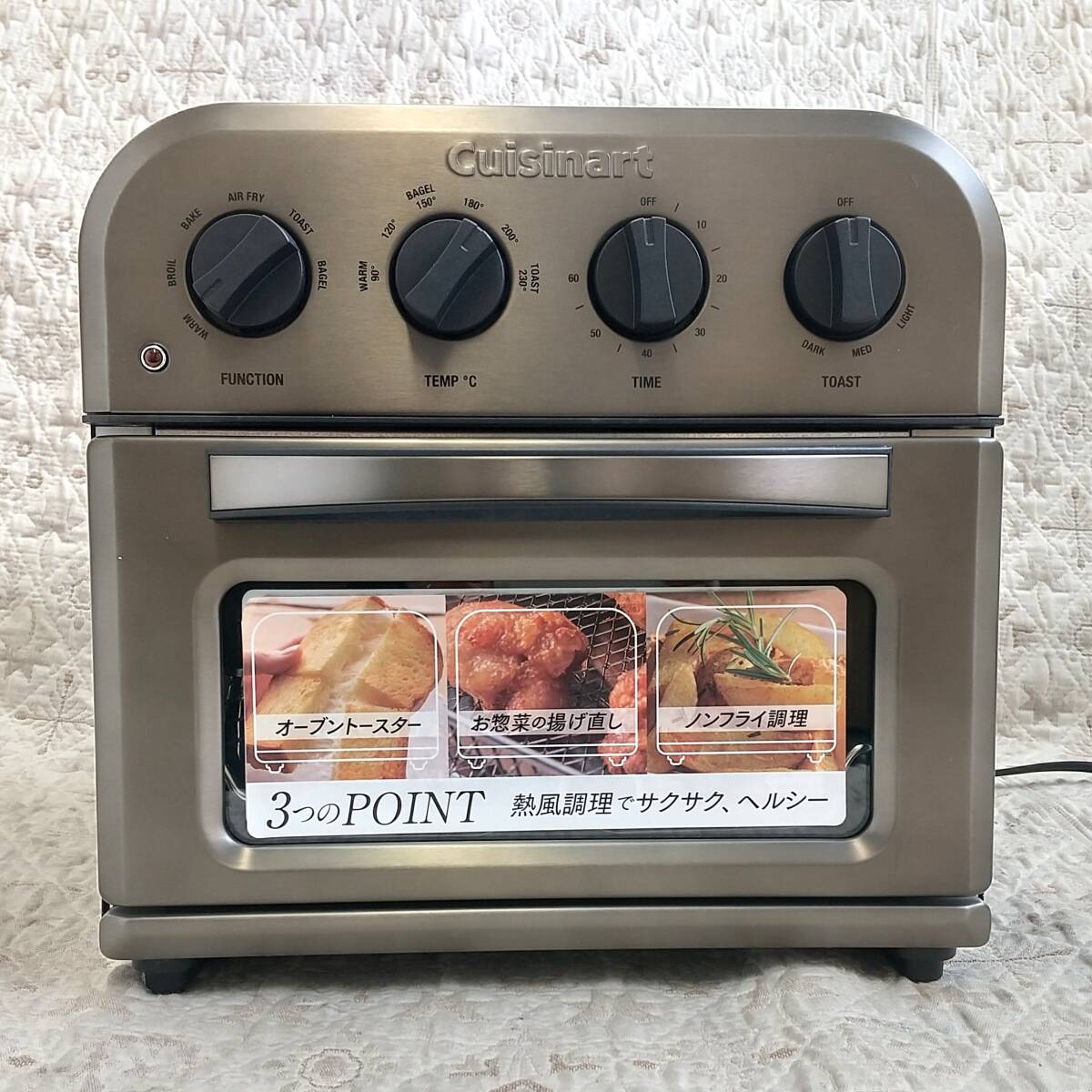 【940】中古品 2021年製 Cuisinart ノンフライオーブントースター ブラック TOA-29KJの画像1