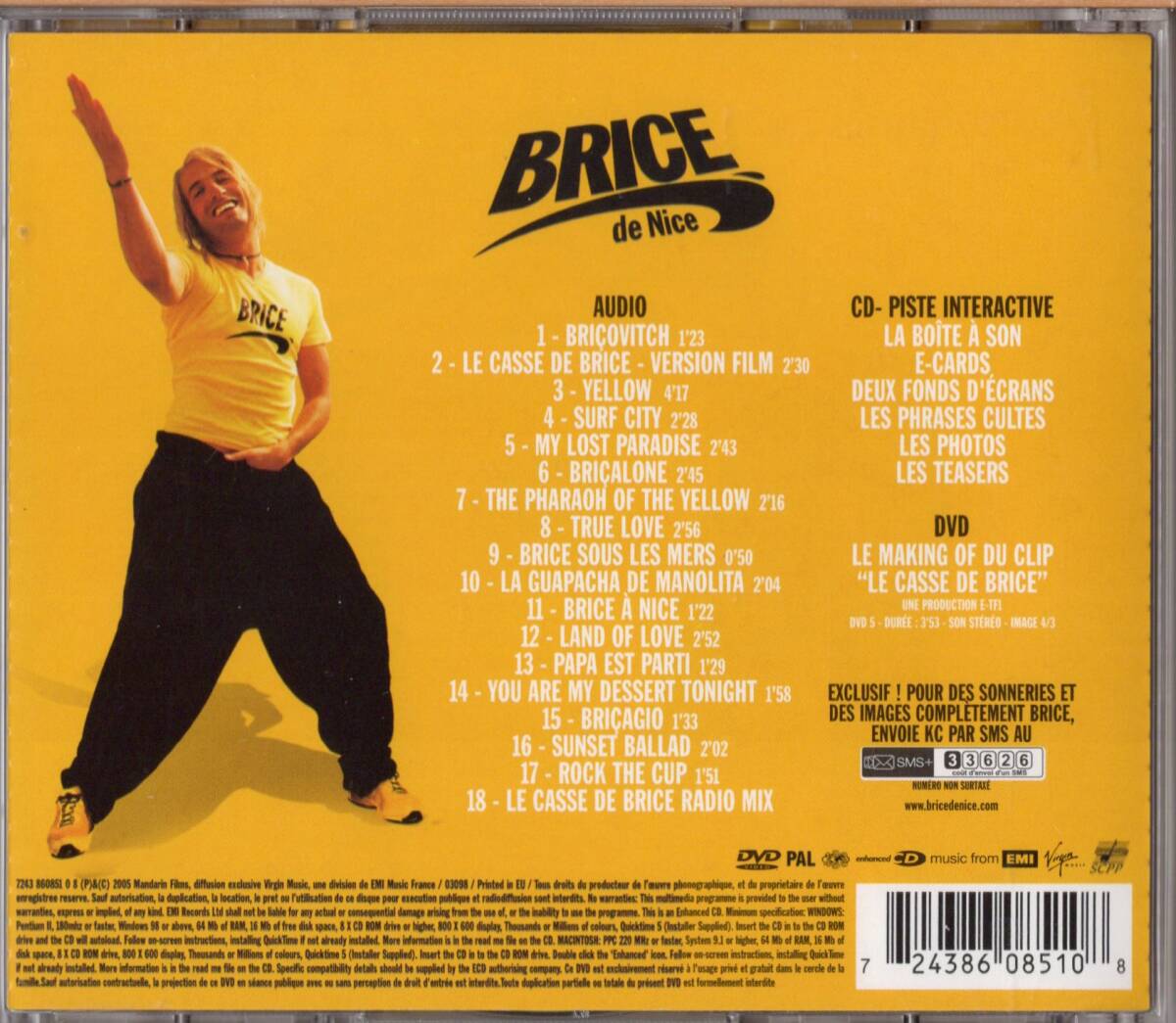 【CD+DVD（メイキングCLIP)】ブリュノ・クーレ「BRICE DE NICE」2005年発売・フランス盤サントラ ＊良品＊BRUNO COULAISの画像2