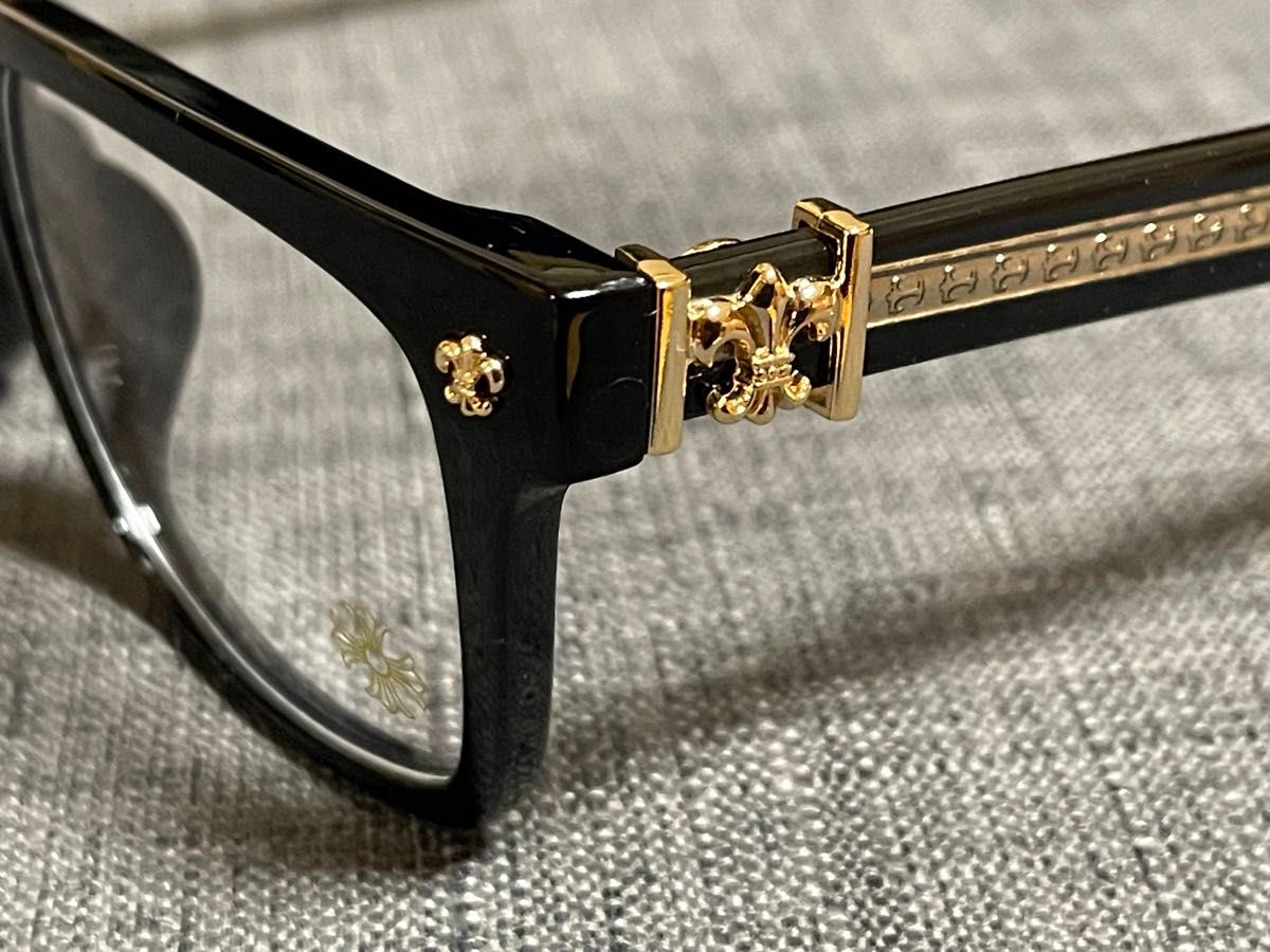 ★新品！即購入可！★高級仕様の眼鏡フレーム★メガネフレーム①ブラック×ゴールド金メタルSPLAT-A似