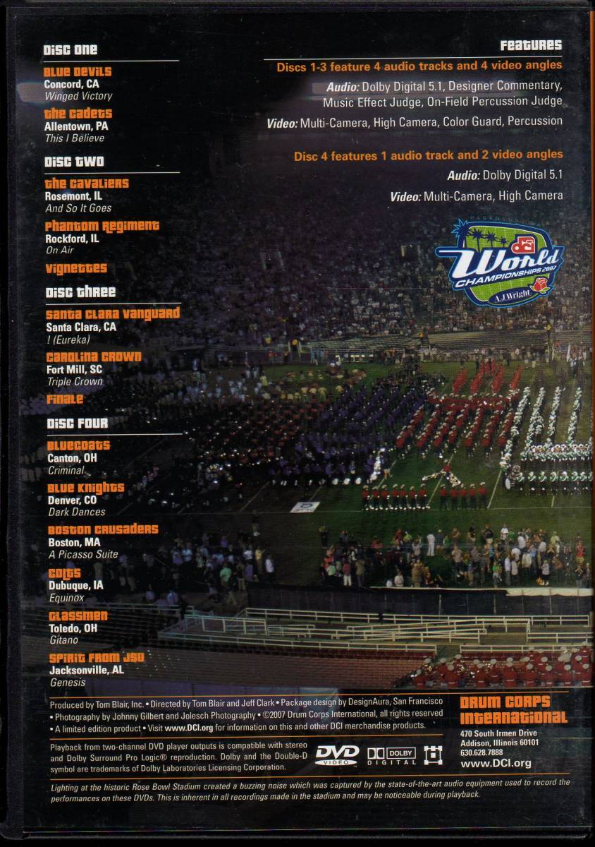  маршировка DVD/DCI 2007 world * Champion sip/4 листов комплект /Blue Devils/The Cavaliers/Phantom Regiment/The Cadets