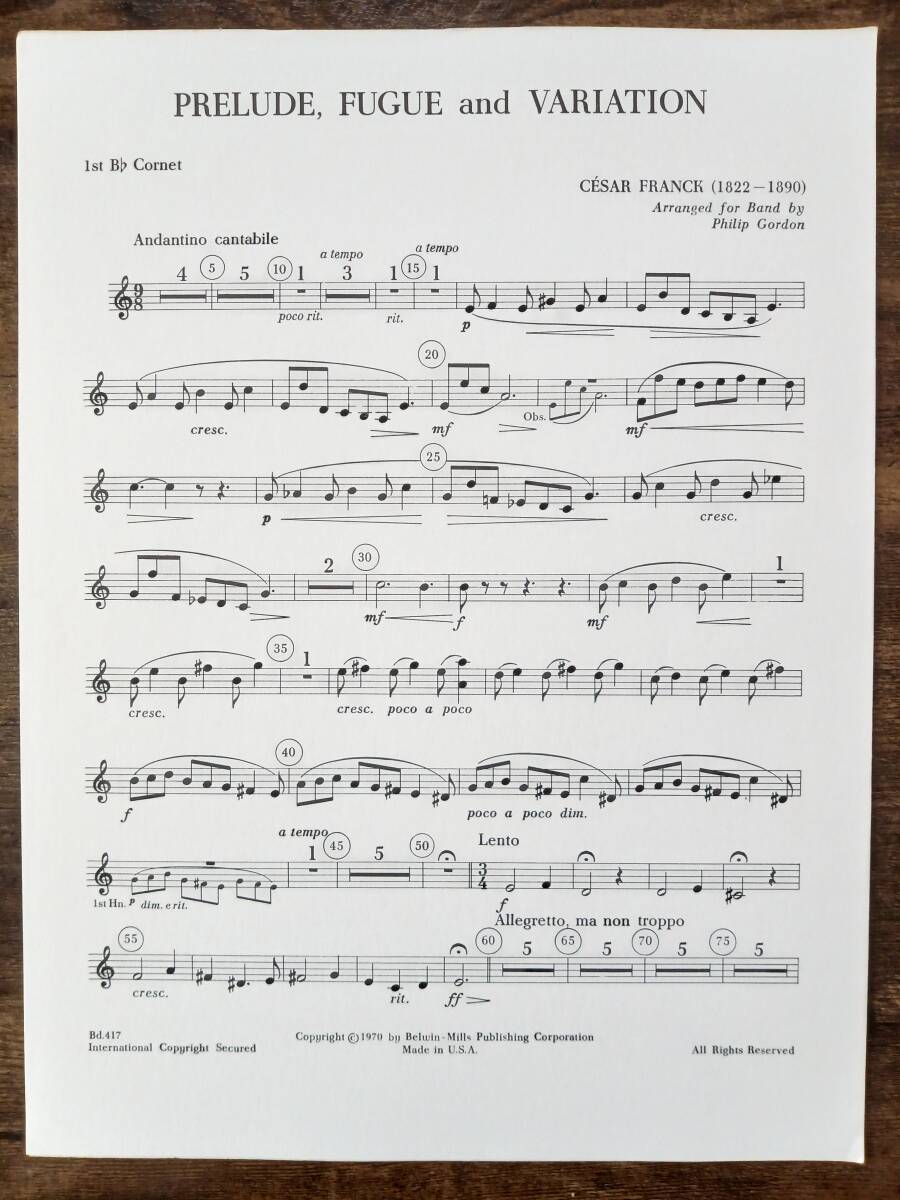 人気特価をすべて Yahoo!オークション - 送料無料 吹奏楽楽譜 セザール・フランク 吹奏楽曲