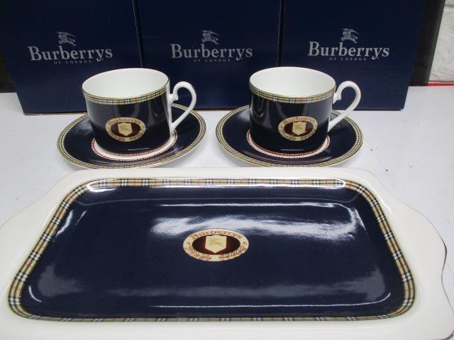 B1/ новый товар редкий BURBERRY Burberry пара cup & блюдце tray . тарелка европейская посуда продажа комплектом оригинальная коробка есть 