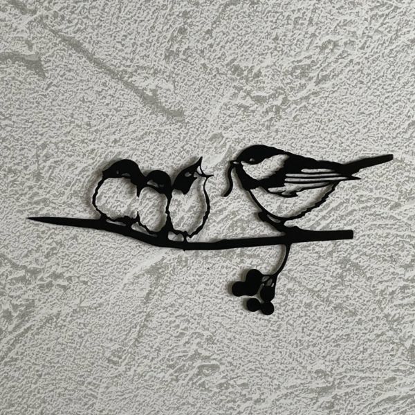 アイアンプレート 鳥の親子 ガーデニング ガーデンオブジェ 可愛い アンティークの画像5
