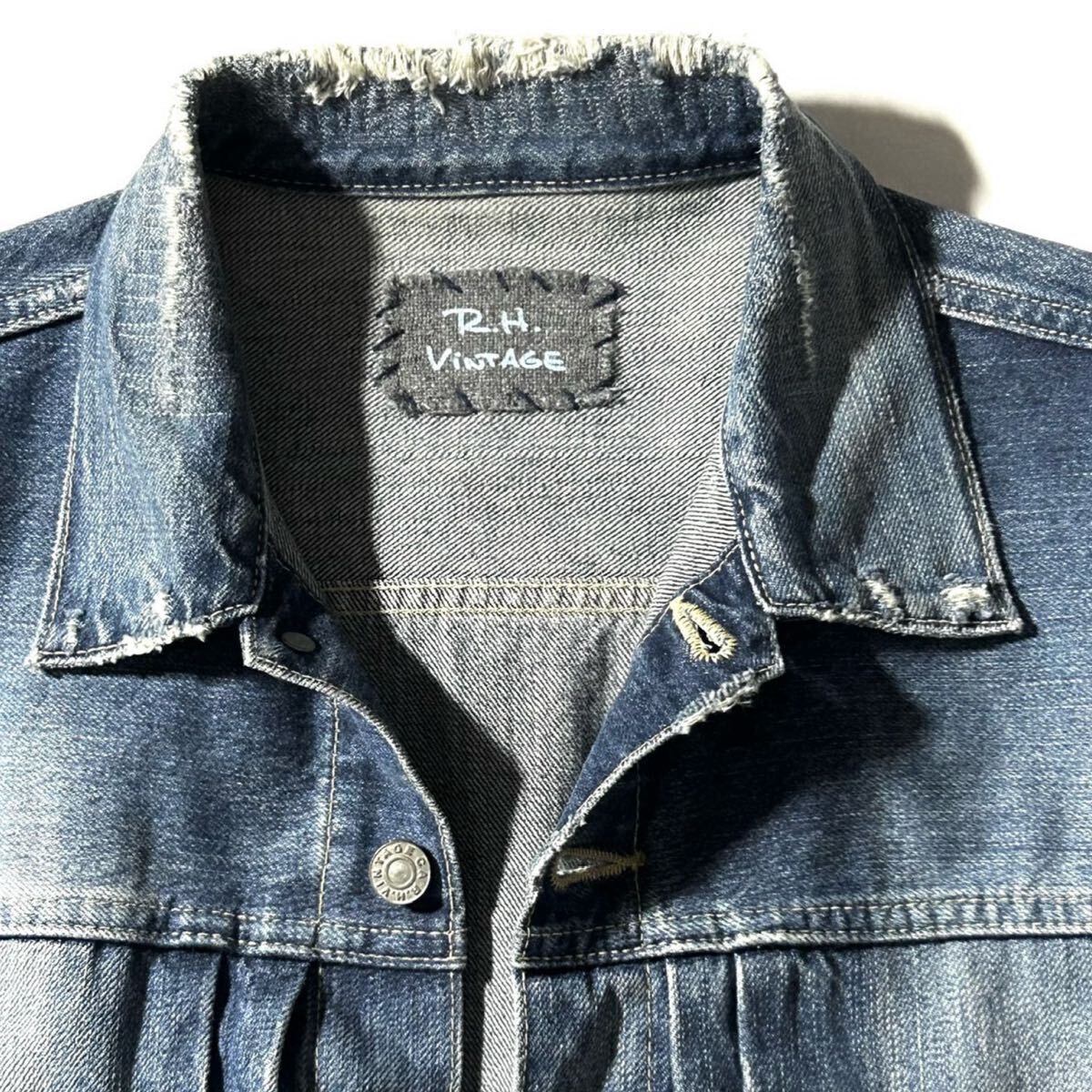 【R.H.Vintage】Vintage Denim Jacket 2nd ロンハーマン ヴィンテージ加工 インディゴデニムジャケット セカンドモデル デニムJKT日本製 _画像3
