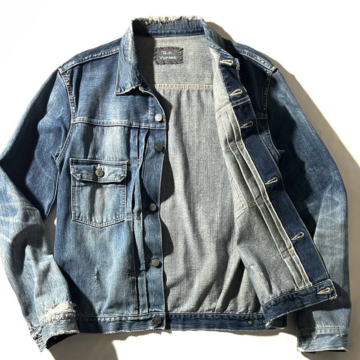 【R.H.Vintage】Vintage Denim Jacket 2nd ロンハーマン ヴィンテージ加工 インディゴデニムジャケット セカンドモデル デニムJKT日本製 _画像7