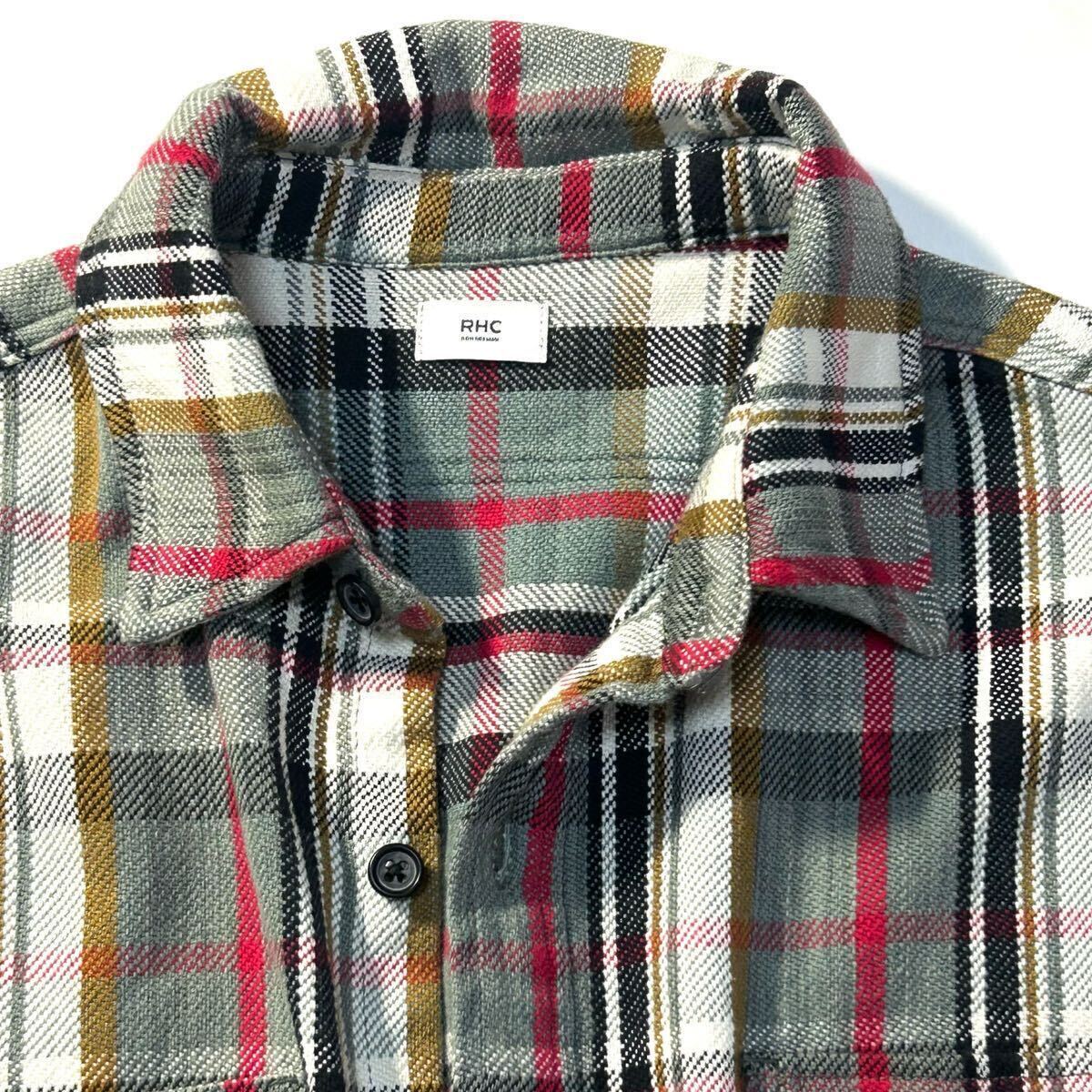 【Ron Herman】PickUp掲載◎!!RHC ロンハーマン 定価3.2万 Heavy Twill Shirts ヘビーツイルチェックシャツ コットンツイル ワークシャツの画像4