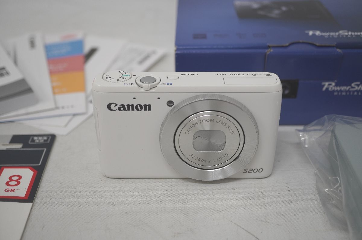 [4-51] 美品 Canon キャノン PowerShot S200 パワーショット PSS200 コンパクトデジタルカメラ 5.2-26.0mm 1:2.0-5.9 ホワイト 箱有 家電の画像4
