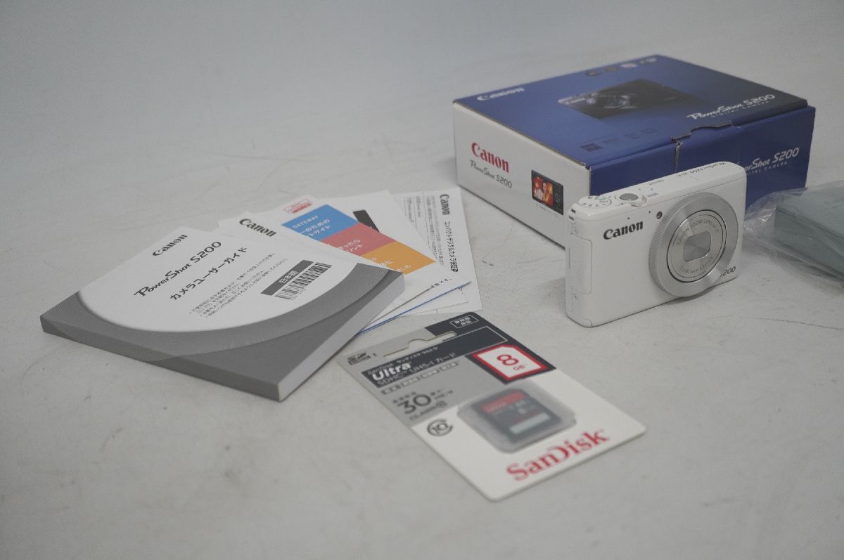 [4-51] 美品 Canon キャノン PowerShot S200 パワーショット PSS200 コンパクトデジタルカメラ 5.2-26.0mm 1:2.0-5.9 ホワイト 箱有 家電の画像2
