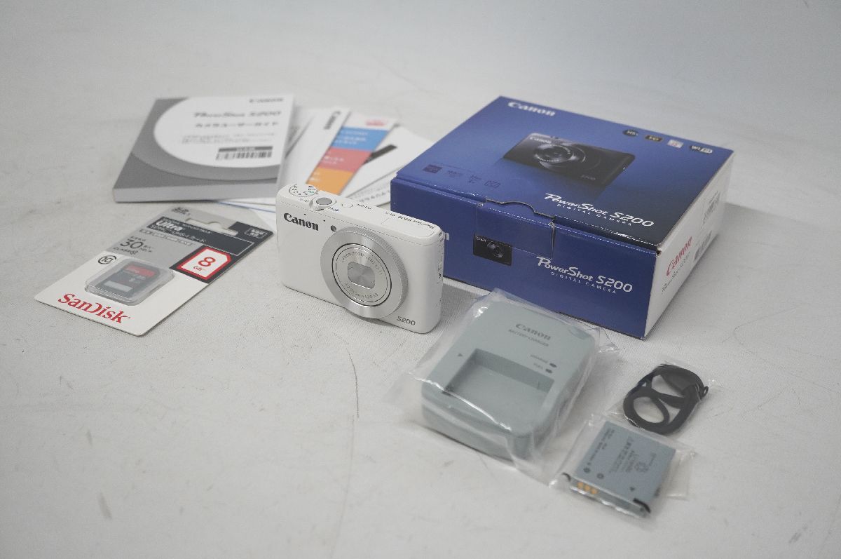 [4-51] 美品 Canon キャノン PowerShot S200 パワーショット PSS200 コンパクトデジタルカメラ 5.2-26.0mm 1:2.0-5.9 ホワイト 箱有 家電の画像3