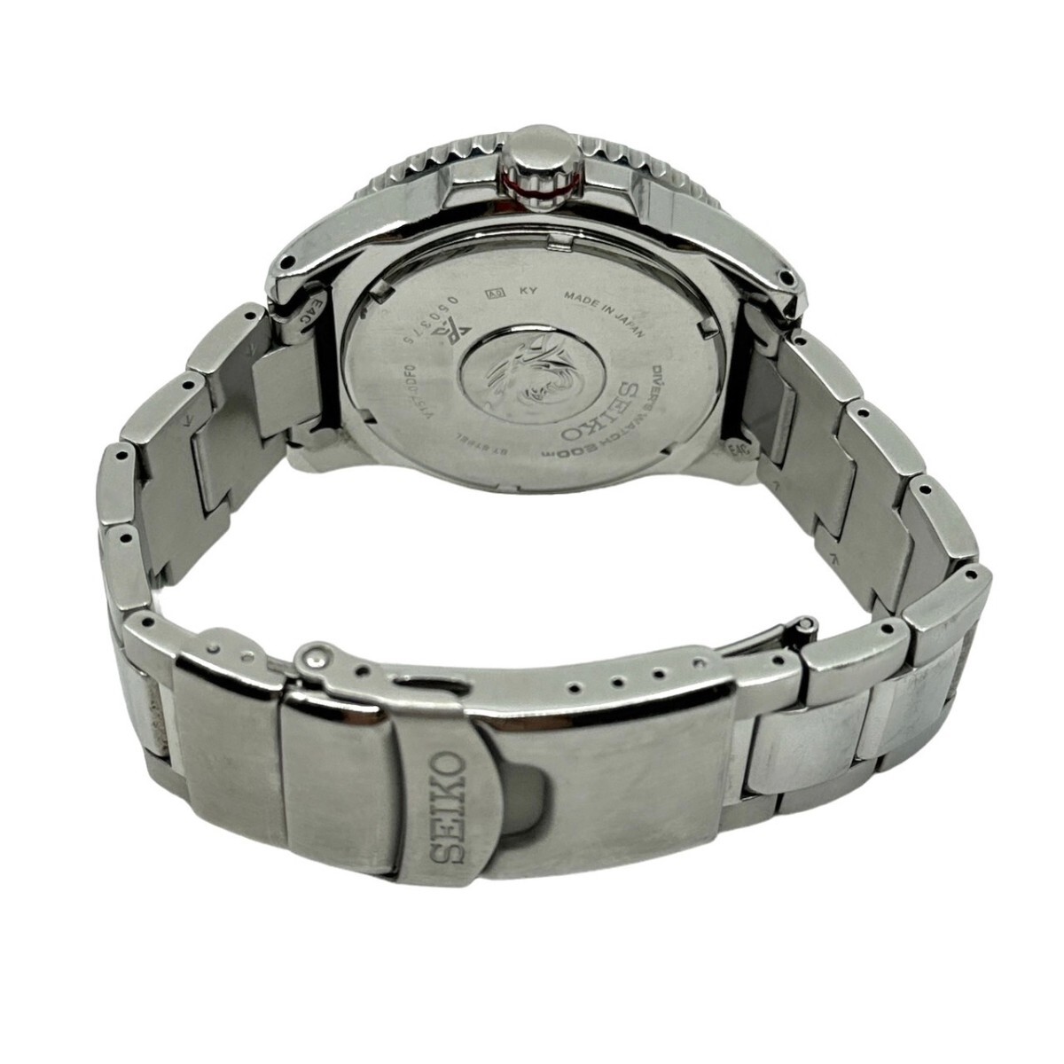 セイコー プロスペックス メンズ腕時計 ソーラー ダイバー V157-0Df0 日本製 青赤 24D27