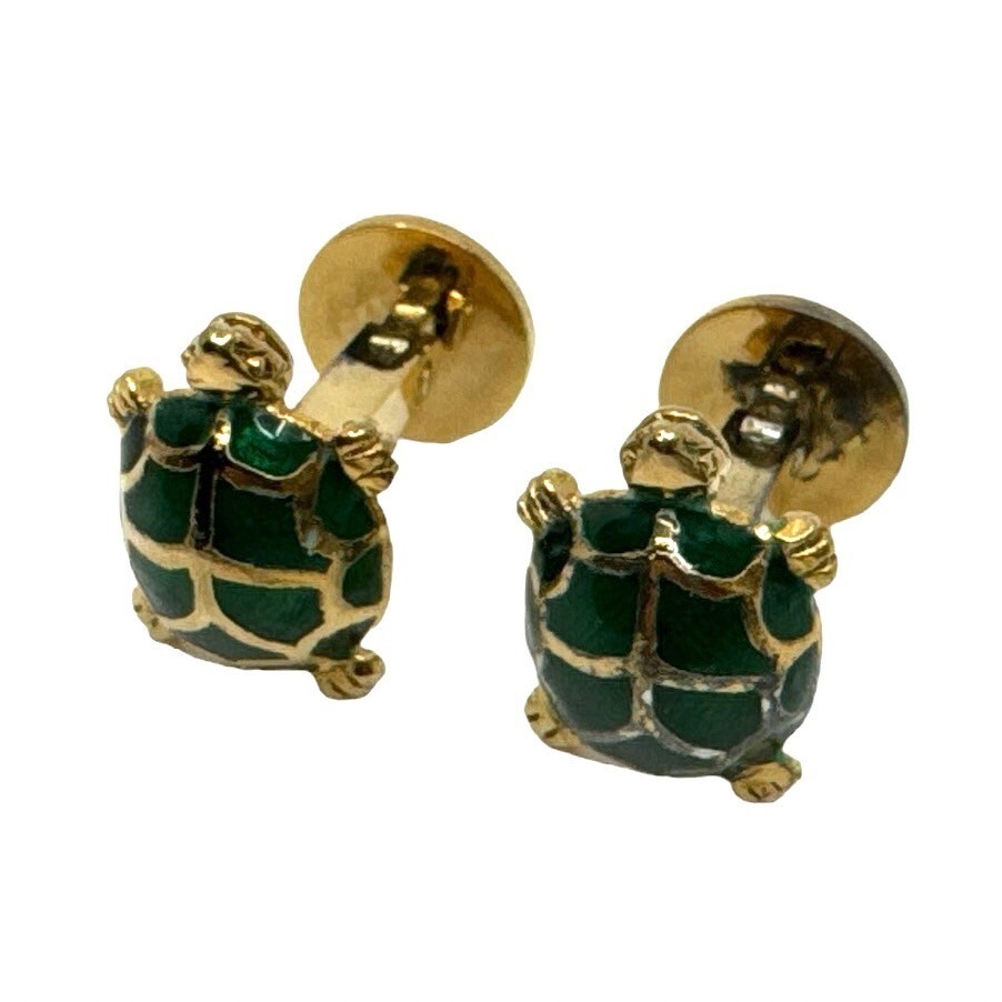  редкость! Loewe Vintage запонки кафф links черепаха ta-toru Gold 24D27-AC2