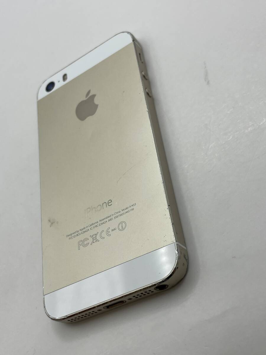 KT050829【爆速発送・土日発送可】iPhone 5s （A1453）ゴールド 16GB 利用制限◯ 1円スタート Apple アイフォン docomo auの画像7