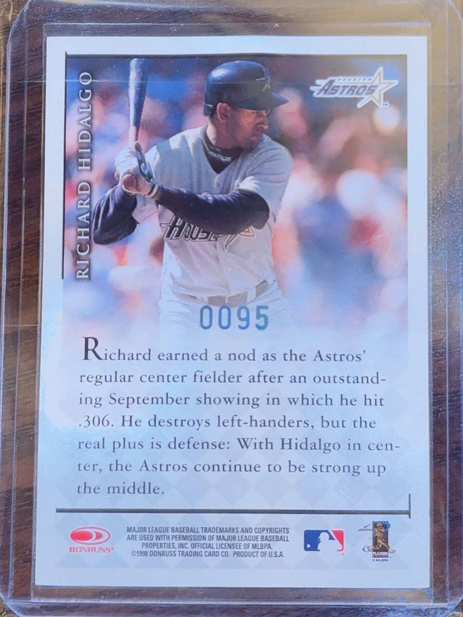 1998 Donruss Signature Richard Hidalgo Century marks Auto リチャード・ヒダルゴ 直筆サインカード 95/100の画像2