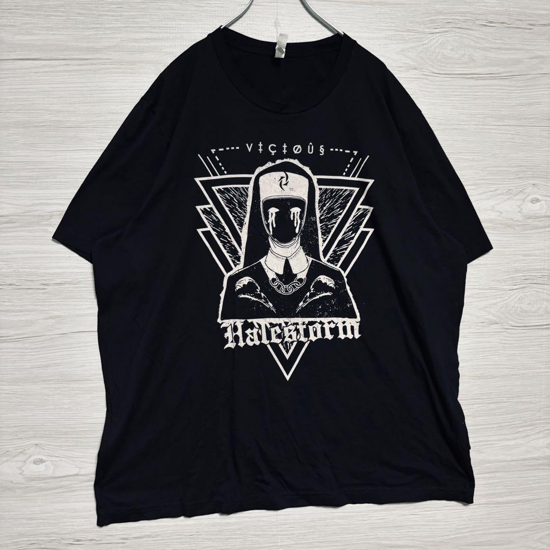 【入手困難】Halestormヘイルストーム　Tシャツ　2XLサイズ 両面デザイン　バックプリント　一点物　レア　半袖　海外　輸入　ヴィンテージ_画像4