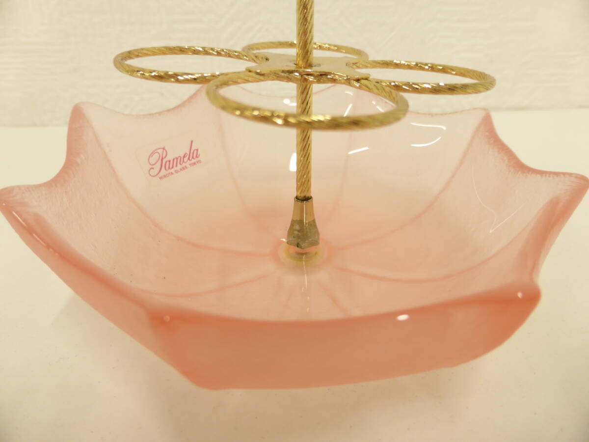 雑貨祭 アクセサリー入れ 傘型 ジュエリーケース ピンクガラス HIROTA GLASS TOKYO Pamela_画像5