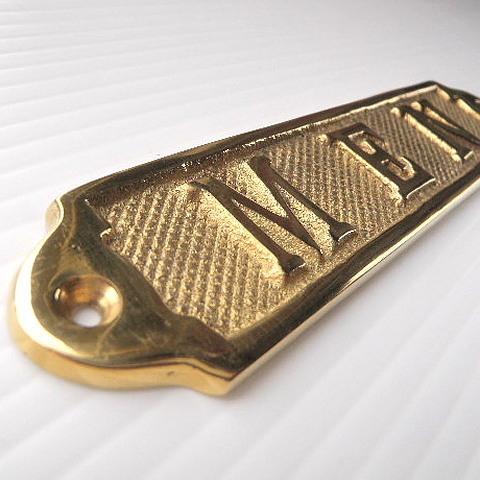 真鍮鋳造　ドアプレート　MEN　サインプレート　ネームプレート　インジケーター_画像4