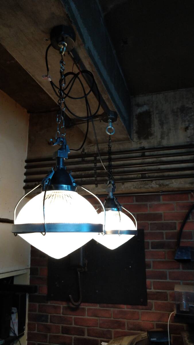 2個セット ビンテージ インダストリアル ホロフェン ペンダント ランプ #2454 脱着キャップ付 HOLOPHANE Vintage Industrial Lampの画像1