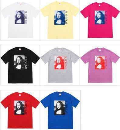 送料無料 M 紫 supreme Monna Lisa tee Tシャツ 18SS モナリザ シュプリーム パープル light purple box logo ボックスロゴ ステッカー付