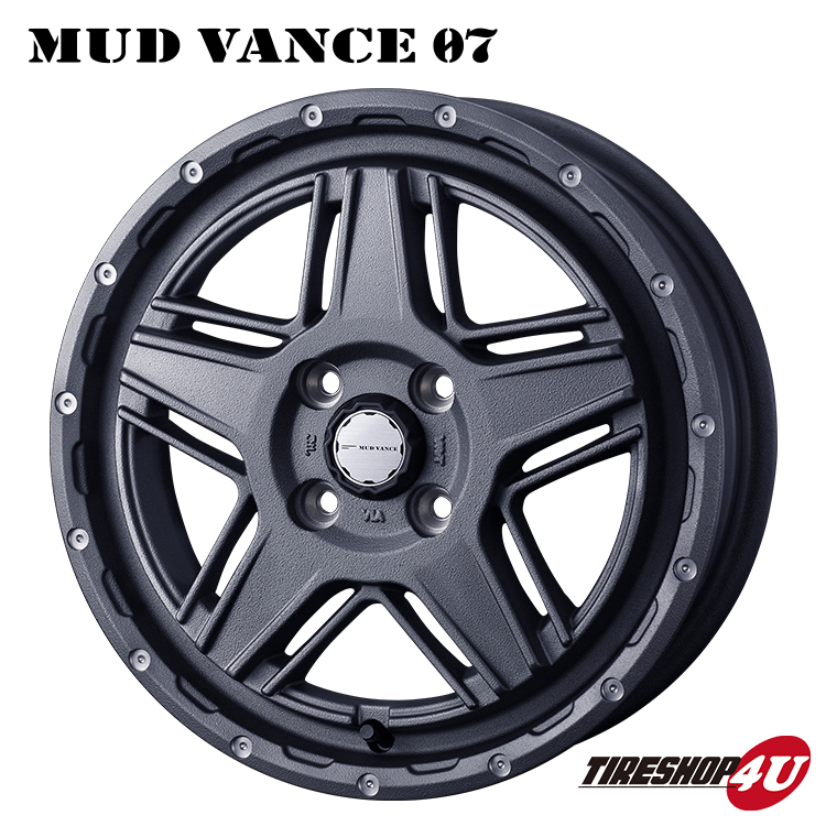 4本セット マッドヴァンス07 VANCE07 14x4.5J 4/100 +45 GRAY TOYO トーヨー オープンカントリー R/T 165/80R14 WL 軽トラ 軽バン カスタム_画像2