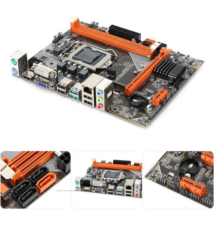 【未使用ジャンク品】M-ATX デスクトップマザーボード B75 LGA 1155 ゲーミングマザーボード M.2 NVME/SATA スロット DOR3/電源 3+1モードの画像9