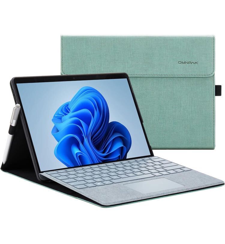 Omnpak Microsoft Surface Pro 7+/ Pro 7 / Pro 6 / Pro 5 2017 / Pro 4 対応ケース 表面内蔵保護カバー スタンド 軽量薄型 ペンホルダー付の画像6