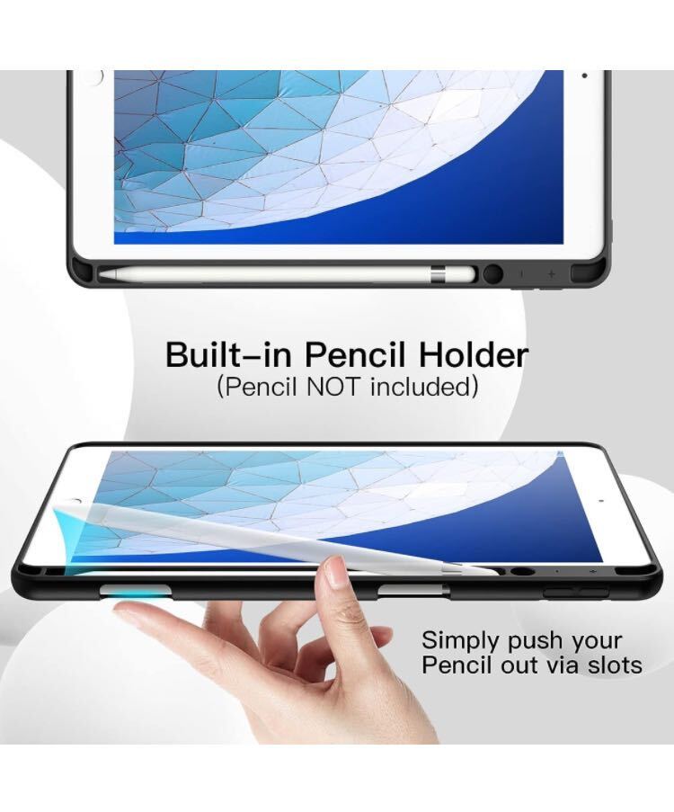 JEDirect iPad Air 3 (10.5インチ 2019, 第3世代)とiPad Pro 10.5用/Pencilホルダー付き ソフトTPUバック スリム オートウェイク/スリープ_画像8