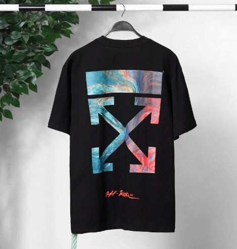 OFF WHITE オフホワイト トップス Tシャツ メンズ レディース ストリート プリント ブラック Lの画像1