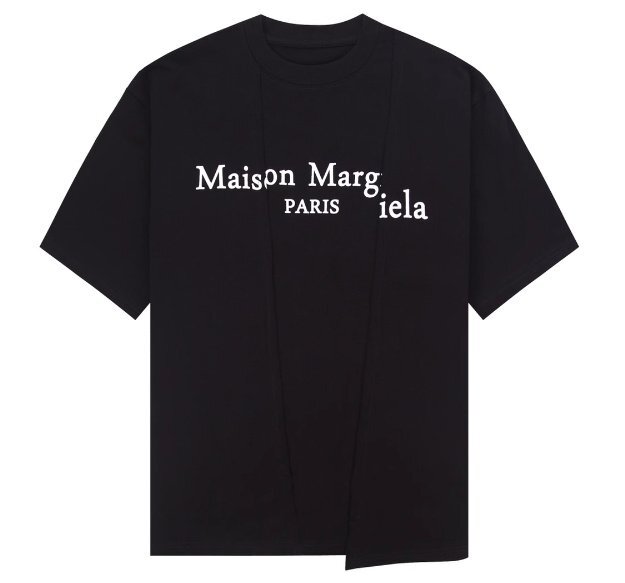 Maison Margiela メゾン マルジェラ トップス Tシャツ シンプル メンズ レディース ブラック サイズ46_画像1
