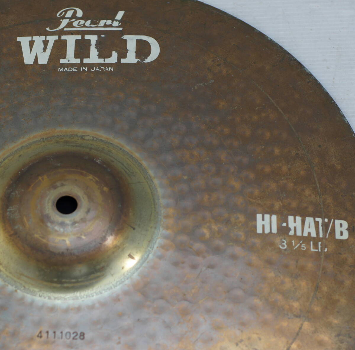 パール WILD500 シンバル 2枚山 Hi-HAT/Bハイハット2 3/5LB、3 1/5LB ▲全体クスミ キズヨゴレ 管理YH272の画像4