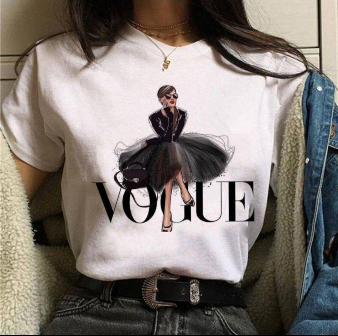 お得二枚セット!新品Vogue レディース デザインTシャツ 韓国
