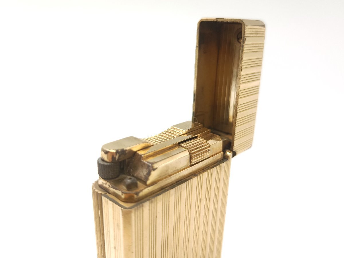 中古 動作品 S.T.Dupont／デュポン ライン1 ゴールド色 ガスライターの画像7
