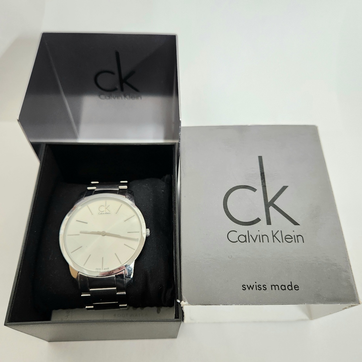 C-04159K【非稼働品】Calvin Klein カルバンクライン CK K2G 211 腕時計 アナログ クォーツ シンプル シルバー グレー 付属品ありの画像1