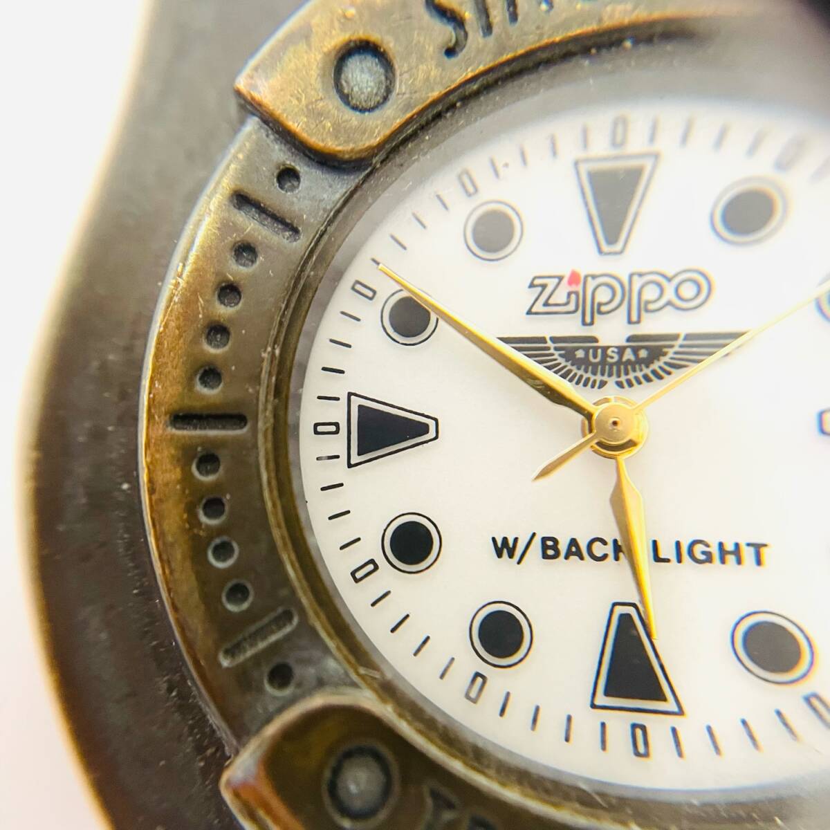 C-04135SI 【1円スタート】 ZIPPO ジッポ 時計付 キーホルダー BEAMLITE HANGING WATCH ポケットウォッチ QZ シルバー 不動の画像7