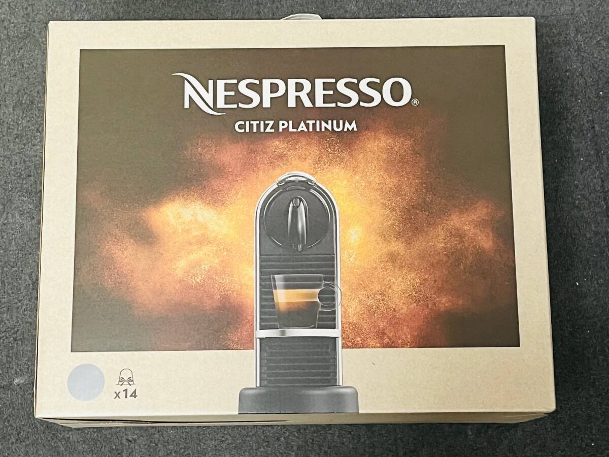 C-68496Y 【未使用品】NESPRESSO カプセル式コーヒーメーカー シティズ プラチナム D140-TI チタン カプセル付き 24.07.31までの画像1