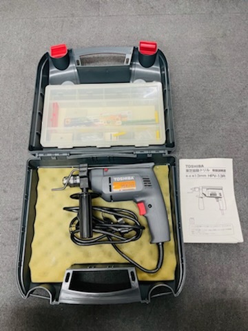 C-67739M 中古品 東芝 TOSHIBA 100V 13mm振動ドリル HPV-13R Keter 工具箱 POWER TOOL CASE WITH ORGANIZERの画像1