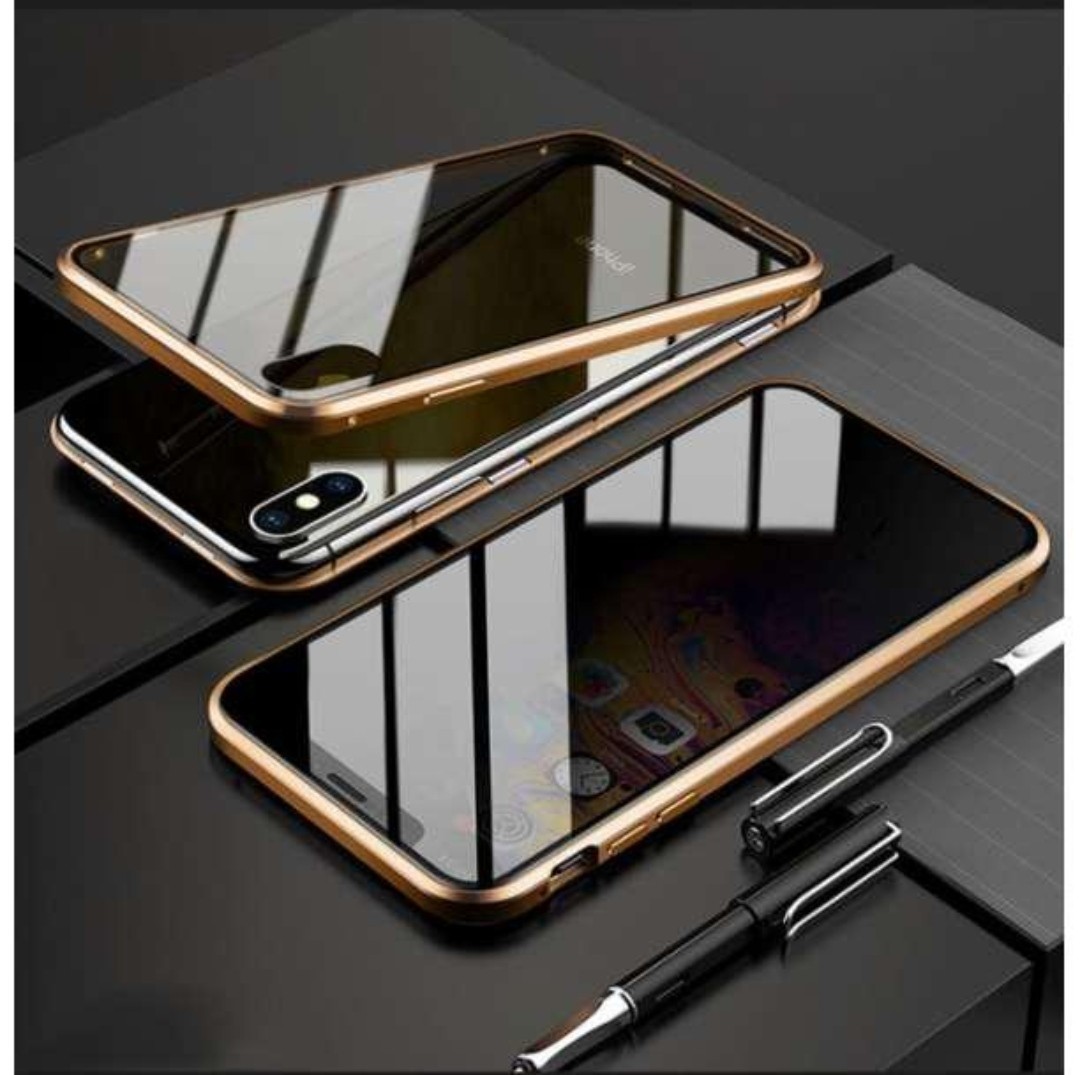 iPhoneケース iPhone12 iPhone12pro ガラスケース フレームゴールド GOLD マグネット両開き アイホンカバー アイホンケース バンパー_画像2
