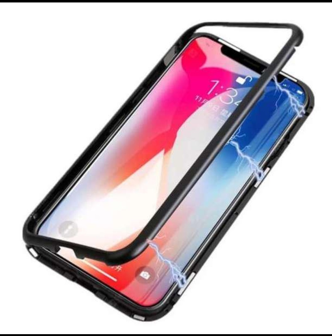 iPhoneケース iPhonexsMax マックス ガラスケース ガラスカバー 両面カバー 全面ガード マグネットカバー 磁石 バンパーケース