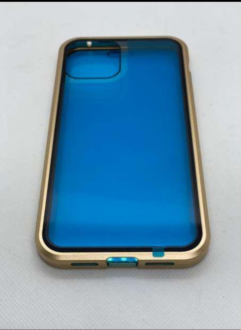 iPhoneケース iPhone12 iPhone12pro ガラスケース フレームゴールド GOLD マグネット両開き アイホンカバー アイホンケース バンパー_画像5