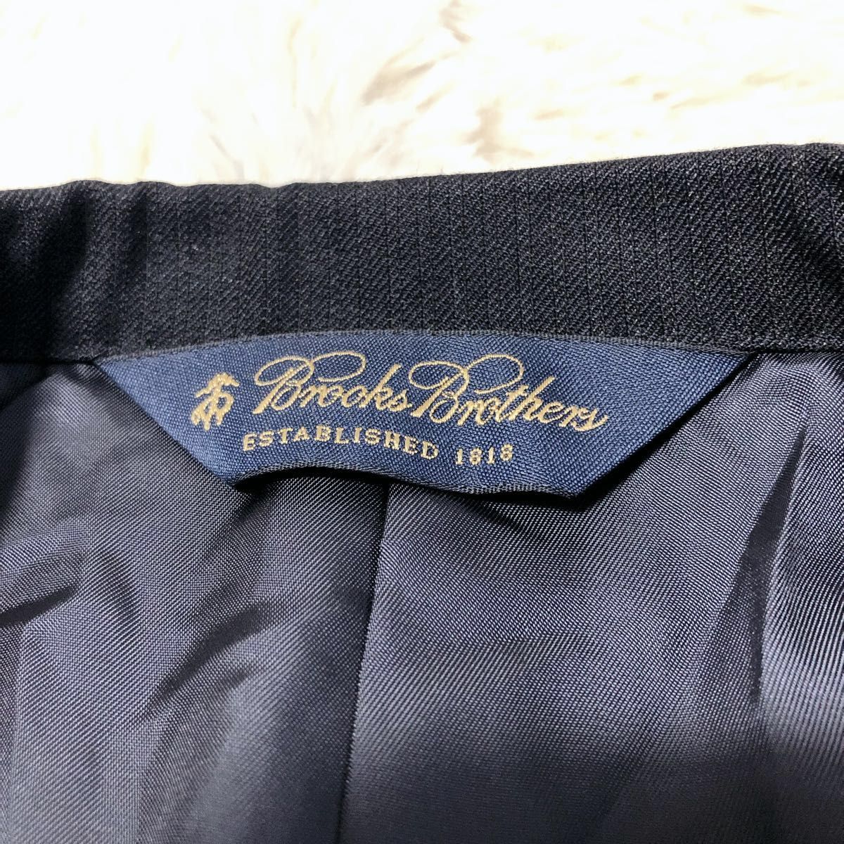BROOKS BROTHERS ブルックスブラザーズテーラードジャケット 黒 ブラック 2Bストライプ ビジネス ウール