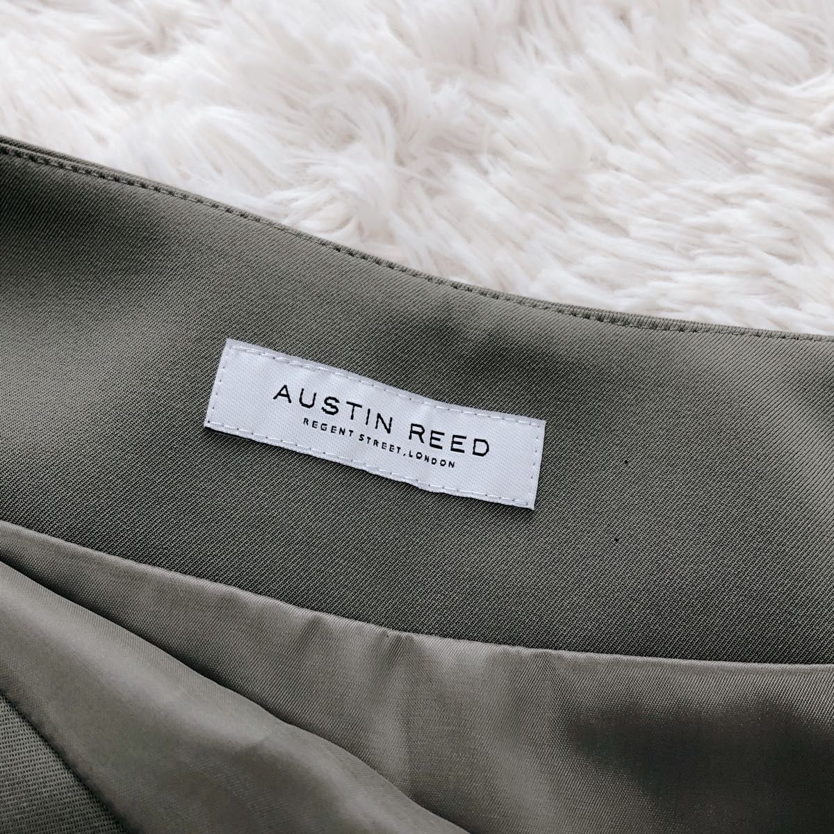 AUSTIN REED  オースチンリード セットアップ ジャケット スカート フリル キュロット カーキ ビジューボタン 