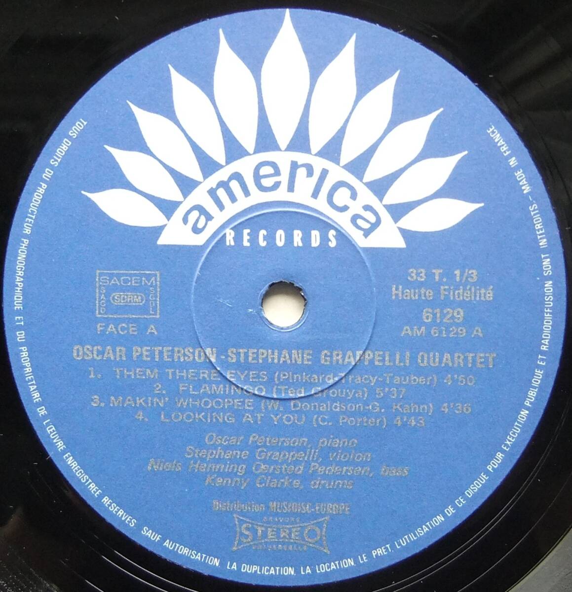 ◆ OSCAR PETERSON - STEPHANE GRAPPELLI Quartet featuring NIELS O.H.PEDERSEN - KENNY CLARK Vol.1 ◆ America 30 AM 6129 (France) ◆_画像5