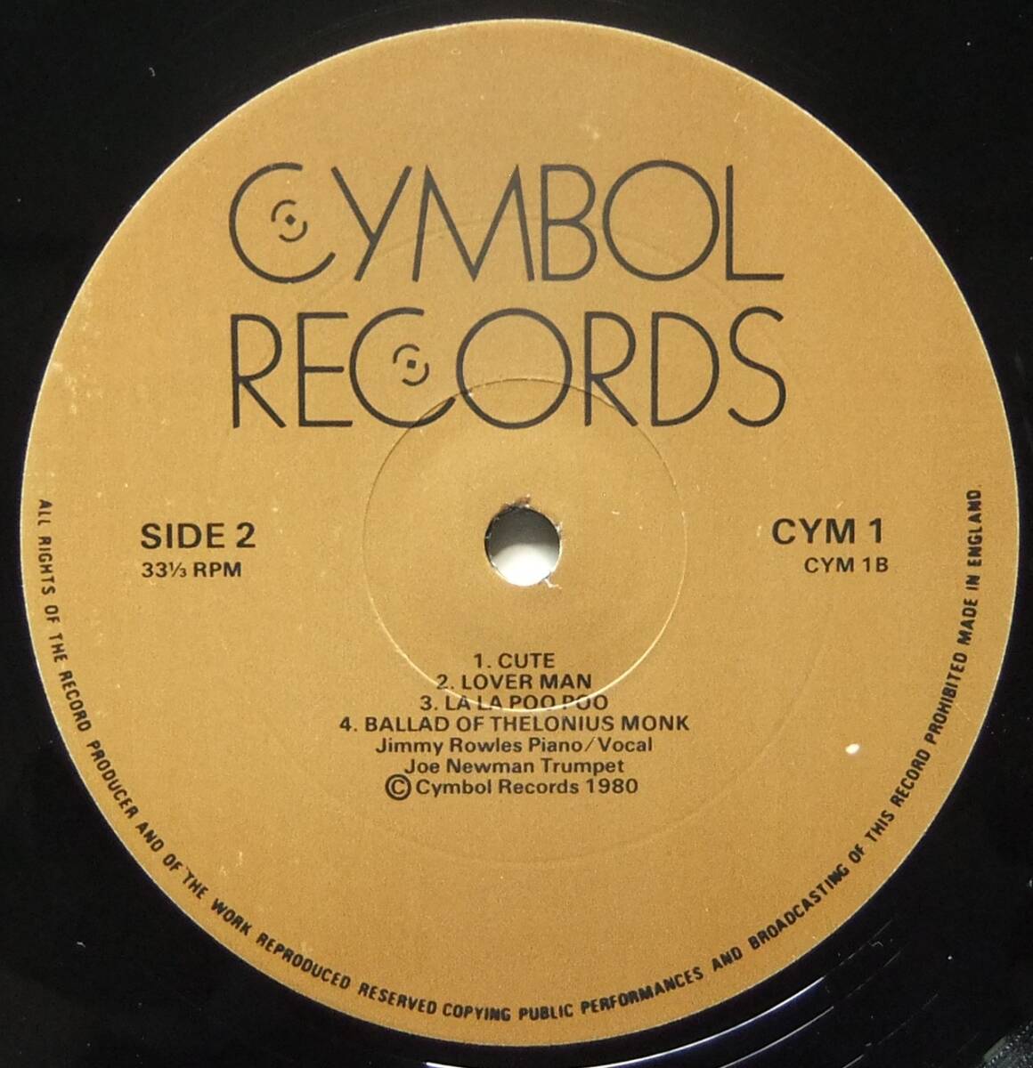 ◆ JIMMY ROWLES - JOE NEWMAN / Duets ◆ Cymbol Records CYM-1 (England) ◆_画像4