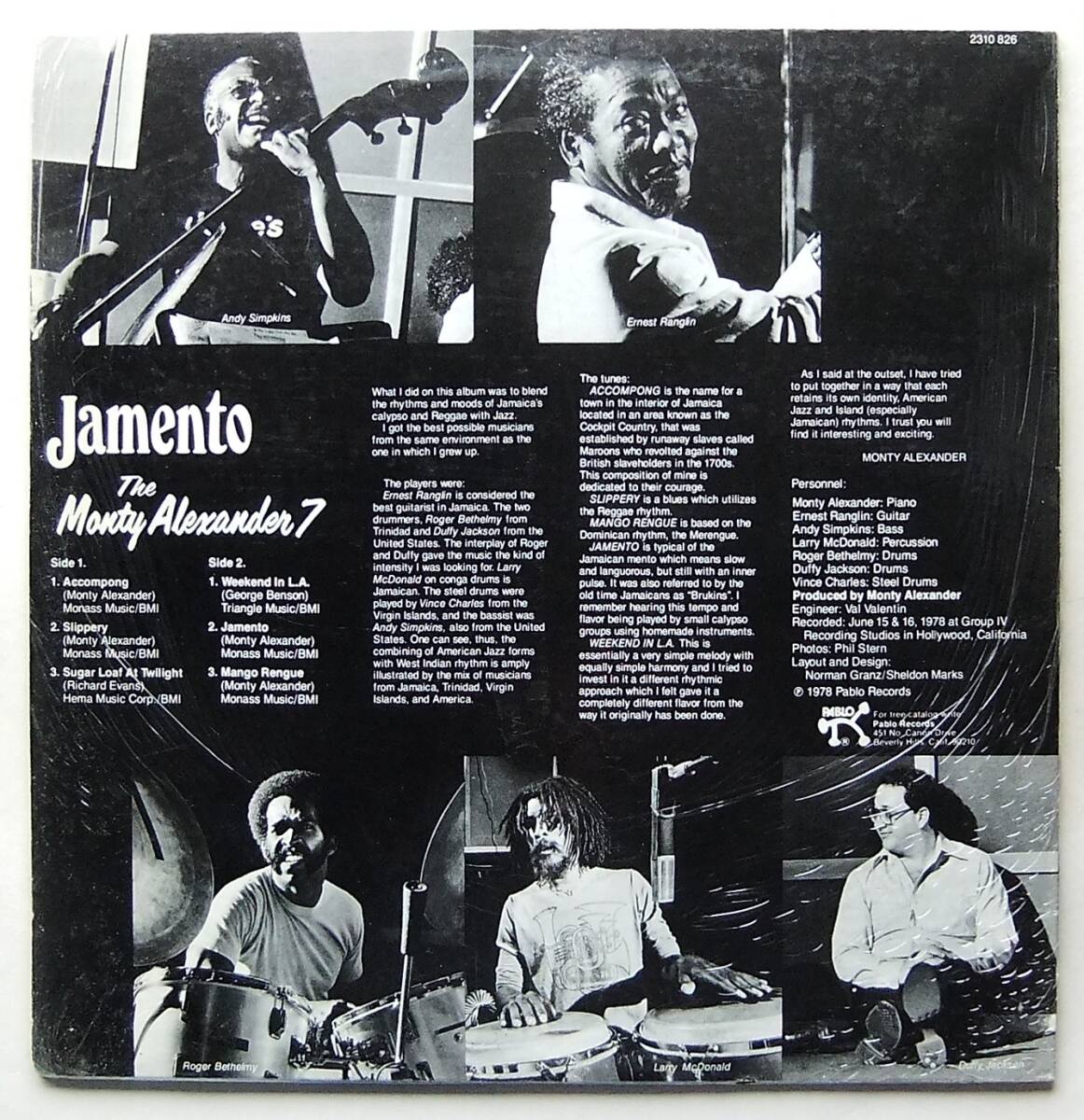 ◆ MONTY ALEXANDER / Jamento ◆ Pablo 2310-826 ◆の画像2