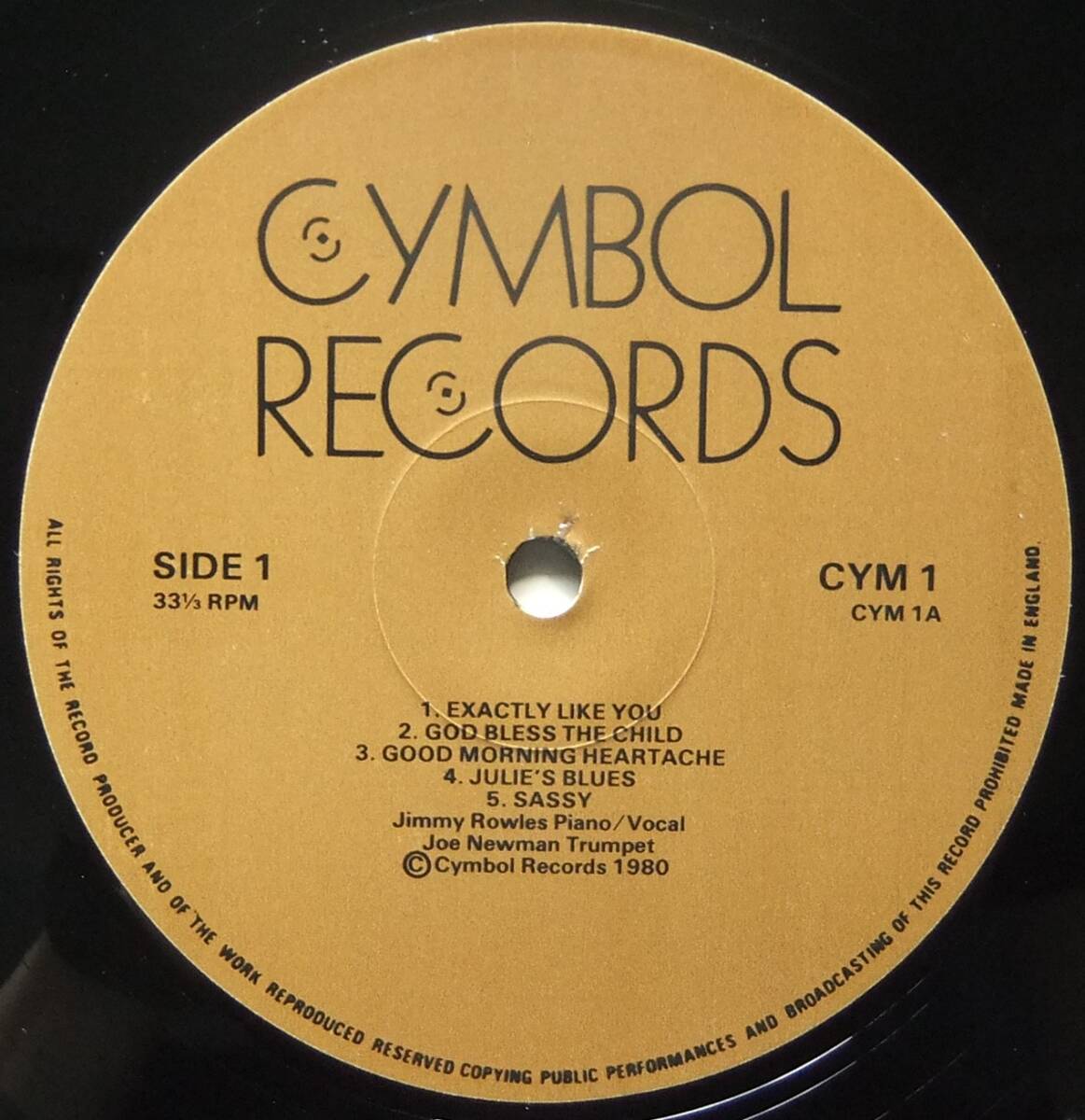 ◆ JIMMY ROWLES - JOE NEWMAN / Duets ◆ Cymbol Records CYM-1 (England) ◆_画像3