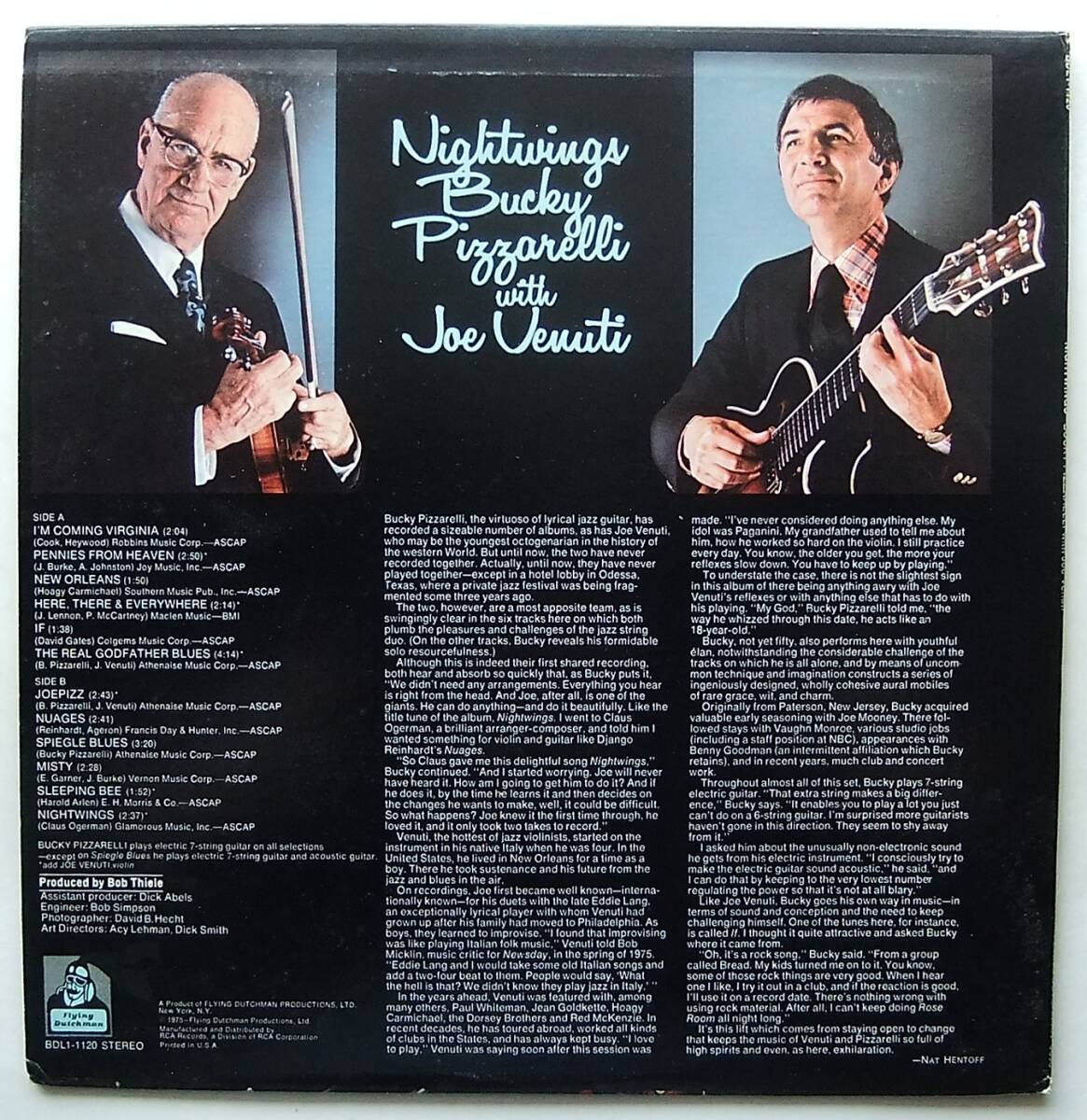 ◆ BUCKY PIZZARELLI with JOE VENUTI / Nightwings ◆ Flying Dutchman BDL1-1120 ◆の画像2