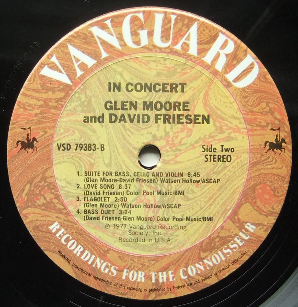 ◆ GLEN MOORE and DAVID FRIESEN / In Concert ◆ Vanguard VSD-79383 (promo) ◆ W_画像4