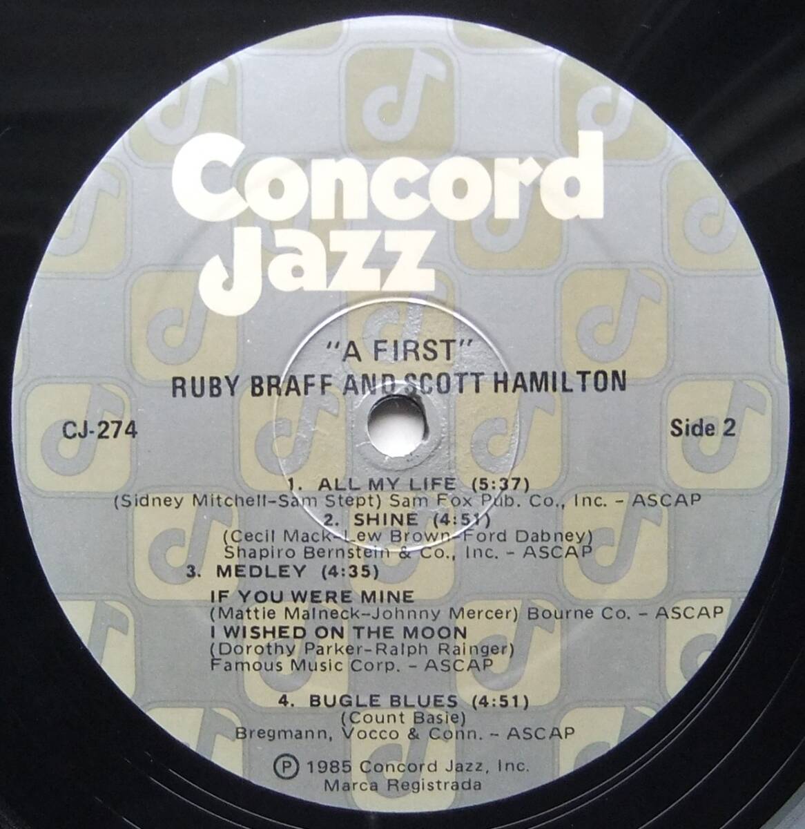 ◆ RUBY BRAFF and SCOTT HAMILTON / A First ◆ Concord Jazz CJ-274 ◆ W_画像4