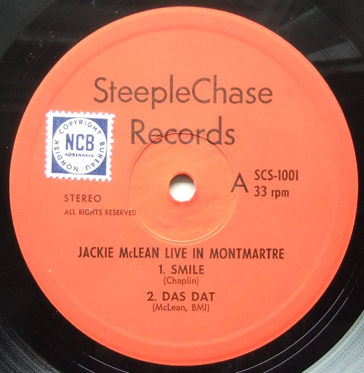 ◆ JACKIE McLEAN / Live at Montmartre ◆ SteepleChase SCS-1001 (red) (Denmark) ◆_画像3